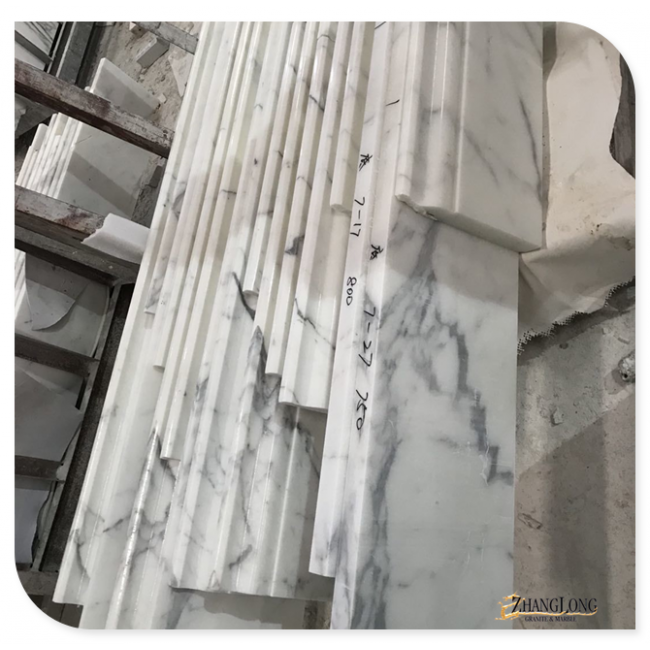 Statuario white marble wall skirting board